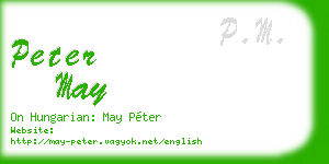 peter may business card